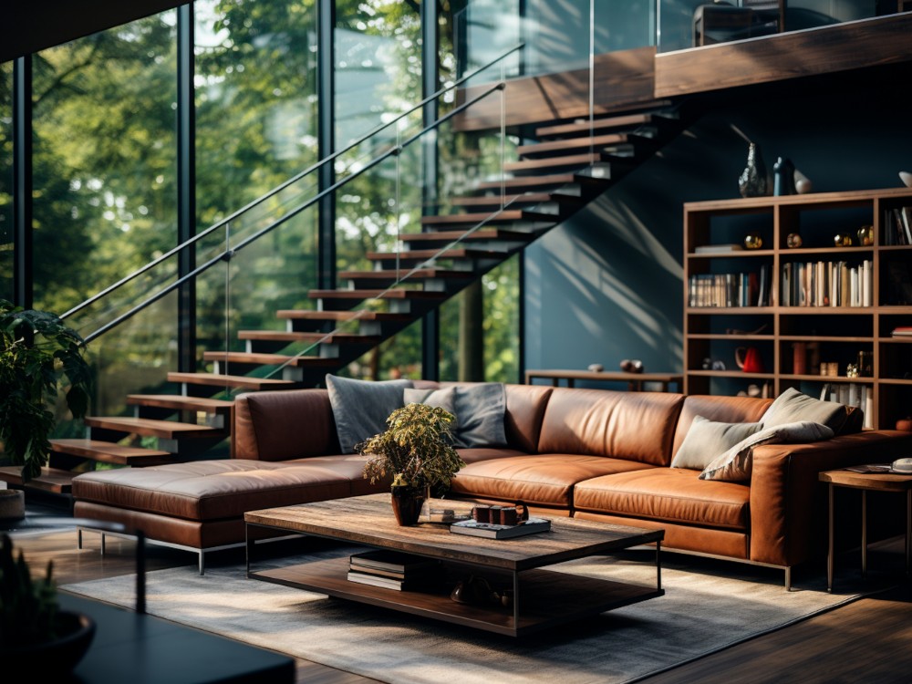 Modern Interior Living Room With Sofa Table